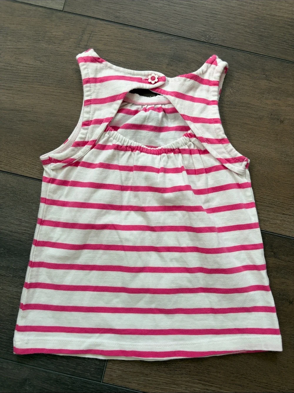 Gymboree Pink and White Striped Tank with Bow Accent